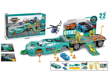 22Pcs Manual Deformation Car Parking Lot